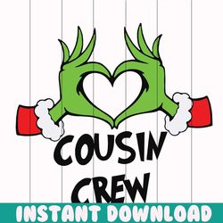 Cousin Crew Family Christmas Grinch Hand SVG Download