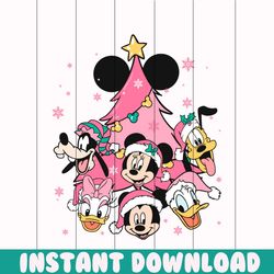 Mickey Friends Pink Christmas Tree SVG