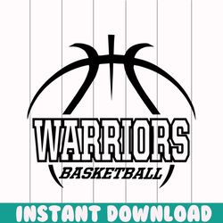 Warriors Basketball Outline Download Files  SVG, DXF, EPS, Silhouette Studio, Vinyl, Digital Cut Files Use with Cricut, Silhouette