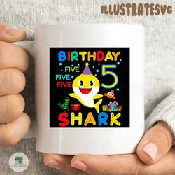 5th Birthday Shark Svg, Birthday Svg, Shark Svg, 5th Birthday Svg