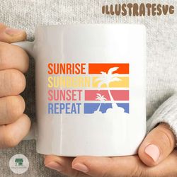 Sunrise sunburn sunset repeat Retro Summer Svg