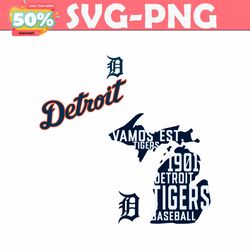 Retro MLB Detroit Tigers Baseball SVG