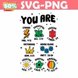 You Are Strong Beautiful Autism Support SVG