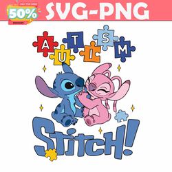 Stitch And Angel Autism Awareness SVG