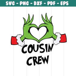 Cousin Crew Family Christmas Grinch Hand SVG Download
