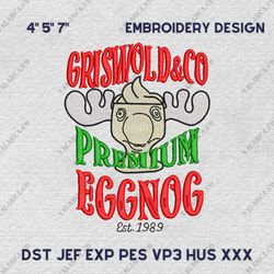 Funny Christmas Holiday Movie Embroidery Design, Premium Eggnog Embroidery Machine Design, Instant Download