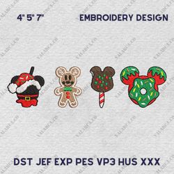 Cartoon Mouse Head Merry Christmas Embroidery Machine File, Cartoon Movie Embroidery Design, Instant Download