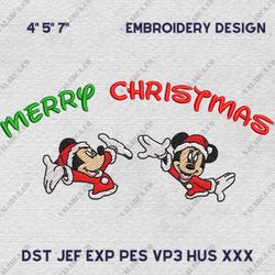 Cartoon Mouse Santa Embroidery Design, Cartoon Movie Embroidery File, Christmas Cartoon Mouse File, Instant Download