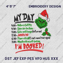 Movie Christmas Embroidery Design For Shirt, My Day Im Booked Happy Christmas Embroidery Design, Instant Download