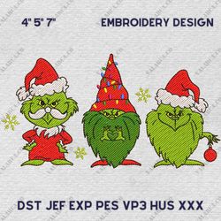 Green Monster Gnome Xmas Embroidery Machine File, Christmas Movie Embroidery Design, Instant Download