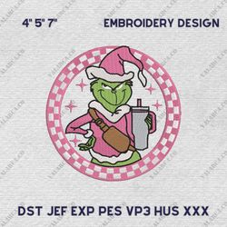 Christmas Stealer Embroidery Machine Design, Green Monster Christmas Embroidery Design, Instant Download