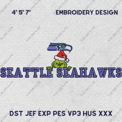 NFL Grinch Settle Seahawks Embroidery Design, NFL Logo Embroidery Design, NFL Embroidery Design, Instant Download