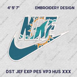 NIKE NFL Miami Dolphins, Logo Embroidery Design, NIKE NFL Logo Sport Embroidery Machine Design, Famous Football Team