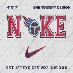 NIKE NFL Tennessee Titans, Logo Embroidery Design, NIKE NFL Logo Sport Embroidery Design, Famous Football Team