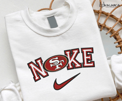 Nike NFL San Francisco 49ers Emboidered Hoodie, Nike NFL Embroidered Sweatshirt, NFL Embroidered Football, Nike Shirt