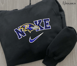 Nike NFL Baltimore Ravens Emboidered Hoodie, Nike NFL Embroidered Sweatshirt, NFL Embroidered Football, Nike Shirt
