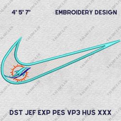 NFL Miami Dolphins, Nike NFL Embroidery Design, NFL Team Embroidery Design, Nike Embroidery Design, Instant Download
