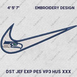NFL Seattle Seahawks, Nike NFL Embroidery Design, NFL Team Embroidery Design, Nike Embroidery Design, Instant Download