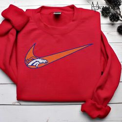 Nike NFL Denver Broncos Emboidered Hoodie, Nike NFL Embroidered Sweatshirt, NFL Embroidered Football, Nike Shirt