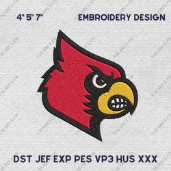 NCAA Louisville Cardinals, NCAA Team Embroidery Design, NCAA College Embroidery Design, Logo Team Embroidery Design, Ins