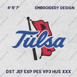 NCAA Tulsa Golden Hurricane, NCAA Team Embroidery Design, NCAA College Embroidery Design, Logo Team Embroidery Design, I