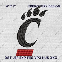 NCAA Cincinnati Bearcats, NCAA Team Embroidery Design, NCAA College Embroidery Design, Logo Team Embroidery Design, Inst