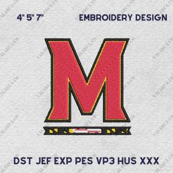 NCAA Maryland Terrapins, NCAA Team Embroidery Design, NCAA College Embroidery Design, Logo Team Embroidery Design, Insta