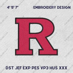 NCAA Rutgers Scarlet Knights, NCAA Team Embroidery Design, NCAA College Embroidery Design, Logo Team Embroidery Design,