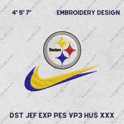 NFL Pittsburgh Steelers, Nike NFL Embroidery Design, NFL Team Embroidery Design, Nike Embroidery Design,Instant Download