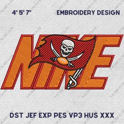 NFL Tampa Bay Buccaneers, Nike NFL Embroidery Design, NFL Team Embroidery Design, Nike Embroidery Design