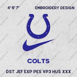 NFL Indianapolis Colts, Nike NFL Embroidery Design, NFL Team Embroidery Design, Nike Embroidery Design, Instant Download