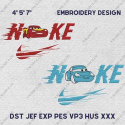 Nike Mcqueen And Sally Embroidery Design, Cars Couple Nike Embroidery Design, Disney Movie Nike Embroidery File