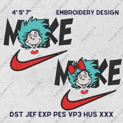 Nike Mr And Mrs Dr.Seuss Embroidery Design, Couple Nike Embroidery Design, Hot Trending Movie Nike Embroidery File