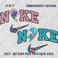 Nike Stitch And Angel Embroidery Design, Lovers Couple Nike Embroidery Design, Disney Cartoon Movie Nike Embroidery File