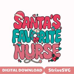 Vintage Santas Favorite Nurse SVG