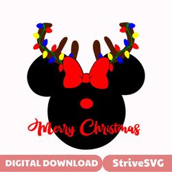 SVG DXF File for Minnie Reindeer with Christmas Lights