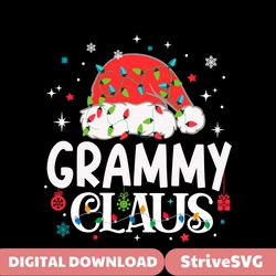 Grammy Claus Santa Hat Christmas Lights SVG Digital Files