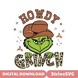 Vinatge Howdy Grinch SVG