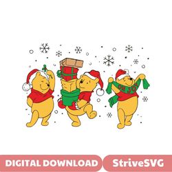 Winnie The Pooh Christmas Hat Oh Joy SVG Cricut Files
