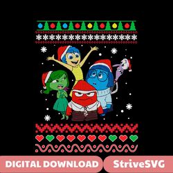 Disney Inside Out Characters Cute Christmas SVG Cricut Files