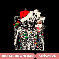 Skeleton Christmas Coffee Lover SVG Cutting Digital File