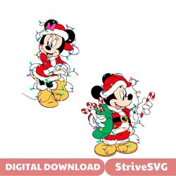 Disney Couples Mickey Minnie Mouse Christmas Lights SVG