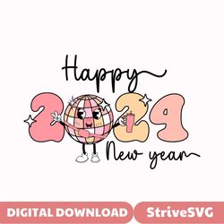 Happy New Year 2024 Disco Ball SVG