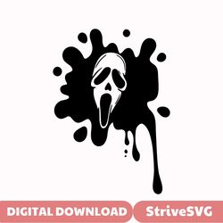 Scream Ghost in Blood Splatter Silhouette  Halloween SVG  Halloween Horror Cricut Cut File