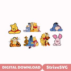 Pooh Bear Friends SVG, PNG, Family Trip svg, Mouse svg, Magic Kingdom SVG, Vinyl Cut File, Printable Design File, Digita