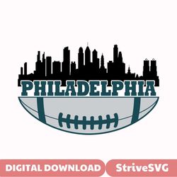 Philadelphia Skyline Svg Png , Philadelphia Svg , Sports Svg , Football Svg , Digital Download , Instant Download