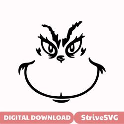 Grinch Face, Grinch Christmas Decal Files, cut files for cricut, svg, png, dxf