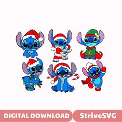 Stitch SVG, Christmas svg, High quality layered files, svg files for cricut, clip art, vector files, cartoon characters