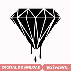 Geometric diamond SVG DIGITAL DOWNLOAD black diamond diamond dripping diamond shape cricut silhouette cut file decal