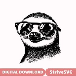 Sloth With Sunglasses , Sloth Svg ,Summer TShirt Designs